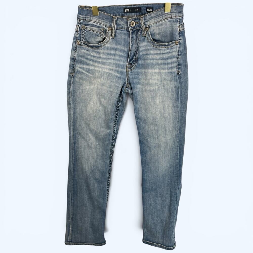 BKE Buckle Jake Straight Leg Men's Jeans Light Wash tag: 32x32 actual: 29x30